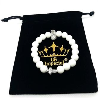 Bracelet perlé GS Imperial® Homme | Casque romain | Bracelets en pierre naturelle pour hommes avec perles d'agate et d'oeil de tigre_37 2