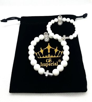 Bracelet perlé GS Imperial® Homme | Casque romain | Bracelets en pierre naturelle pour hommes avec perles d'agate et d'oeil de tigre_38 2