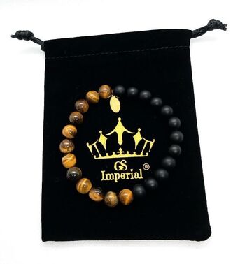Bracelet perlé GS Imperial® Homme | Bracelet Homme Pierre Naturelle Avec Perles Agate, Pierre De Lave & Hématite_41 1