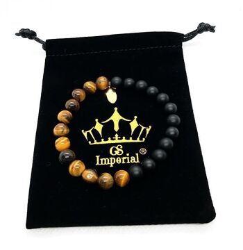 Bracelet perlé GS Imperial® Homme | Bracelet Homme Pierre Naturelle Avec Perles Agate, Pierre De Lave & Hématite_41 2