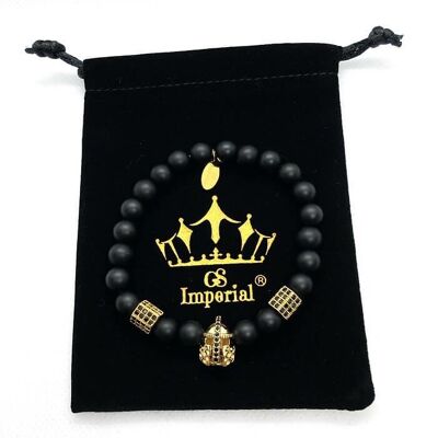 GS Imperial® Damen-Armband-Set mit Krone | Naturstein Armbänder Set Damen mit Sandsteinperlen_51