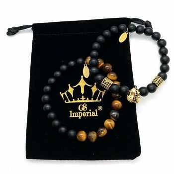 Ensemble de bracelets GS Imperial® pour femmes avec couronne | Ensemble de bracelets en pierre naturelle pour femmes avec des perles de grès_53 1