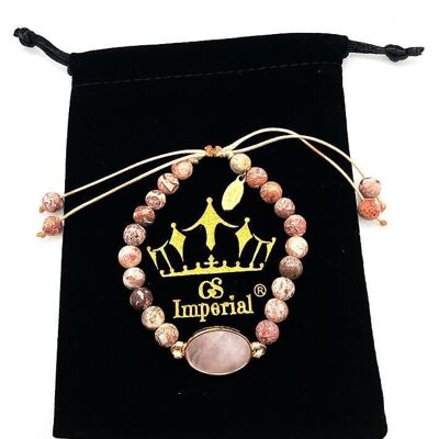 Ensemble de bracelets perlés GS Imperial® Couronne pour hommes | Ensemble de bracelets en pierre naturelle pour hommes avec des perles d'hématite, d'agate, de lave et de howlite_61