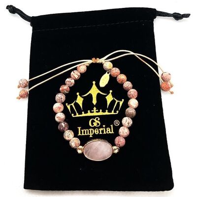 Ensemble de bracelets perlés GS Imperial® Couronne pour hommes | Ensemble de bracelets en pierre naturelle pour hommes avec des perles d'hématite, d'agate, de lave et de howlite_62