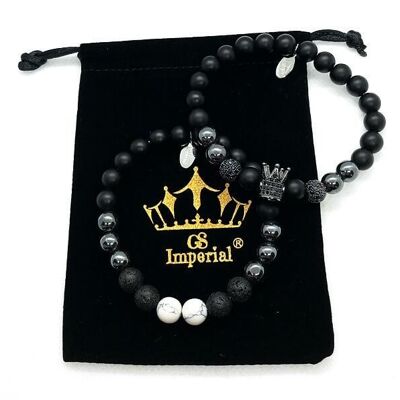 Bracelet GS Imperial® pour femme | Bracelet Pierre Naturelle Femme Avec Agate, Lapis Lazuli, Malachite & Perles De Chrysocolle_64