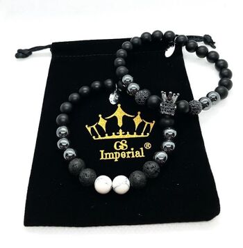 Bracelet GS Imperial® pour femme | Bracelet Pierre Naturelle Femme Avec Agate, Lapis Lazuli, Malachite & Perles De Chrysocolle_65 2