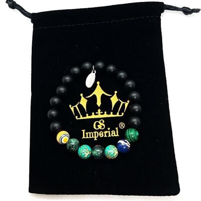 GS Imperial® Herrenarmband mit Krone | Natursteinarmband Herren mit Hämatit & Achat Perlen_68