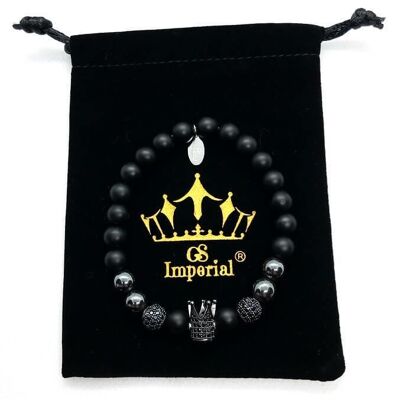 Bracelet GS Imperial® pour hommes avec casque romain | Bracelet Pierre Naturelle Homme Avec Casque Romain & Perles Agate_71