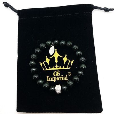 Casco romano GS Imperial® Beaded Bracelet para hombre | Pulsera de piedra natural para hombre con cuentas de granate_80