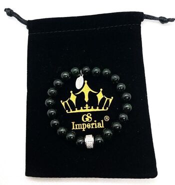 Bracelet GS Imperial® pour femme | Bracelet en pierre naturelle pour femme avec des perles de malachite et de pierre de lave_81 1