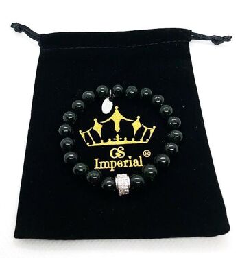 Bracelet GS Imperial® pour femme | Bracelet en pierre naturelle pour femme avec des perles de malachite et de pierre de lave_81 2