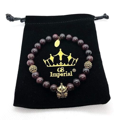 GS Imperial® Heren Armbanden Set | Natuursteen Armbanden Set Mannen Met Romeinse Helm & Tijgeroog Kralen_84