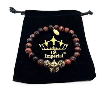 Bracelet GS Imperial® pour femme avec tortue | Bracelet Pierre Naturelle Femme Avec Perles Tortue & Chrysocolle_97 1