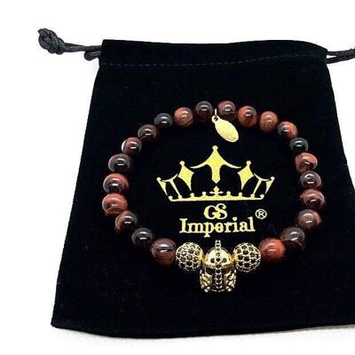 GS Imperial® Damenarmband mit Schildkröte | Naturstein Armband Damen mit Schildkröte & Chrysokoll Beads_98