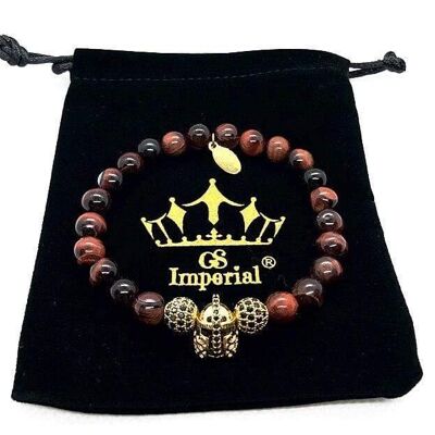 Bracciale da donna GS Imperial® con corona | Bracciale donna in pietra naturale con perline di agata, lapislazzuli, malachite e crisocolla_99