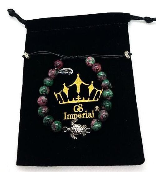 GS Imperial® Dames Armband Met Kroon | Natuursteen Armband Vrouwen Met Agaat, Lapis Lazuli, Malachiet & Chrysocolla Kralen_101