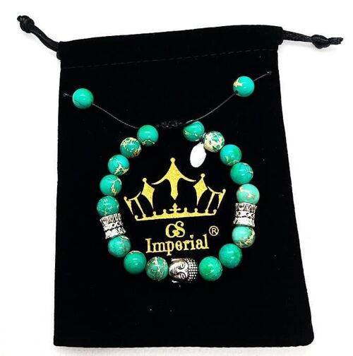 GS Imperial® Dames Armband Met Kroon | Natuursteen Armband Dames Met Howliet & Agaat Kralen_106