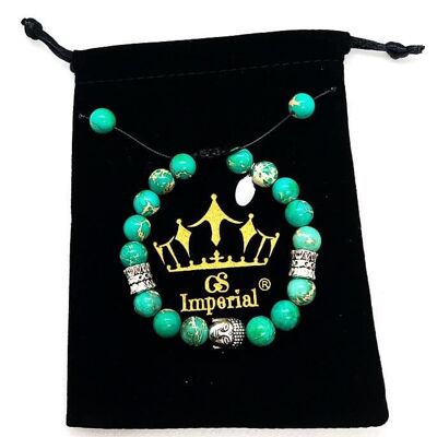 GS Imperial® Damenarmband mit Krone | Naturstein Armband Damen mit Howlith & Achat Beads_106