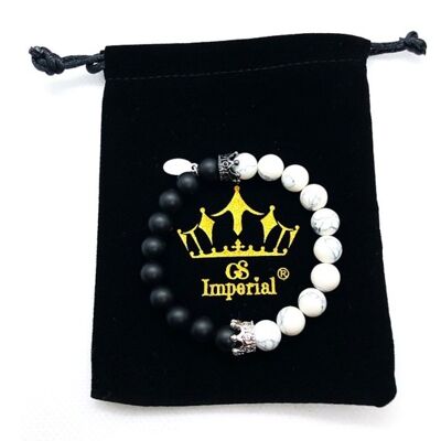 Bracelet pour casque de gladiateur GS Imperial® pour hommes | Bracelet en pierre naturelle pour hommes avec casque de gladiateur et perles en oeil de tigre_110