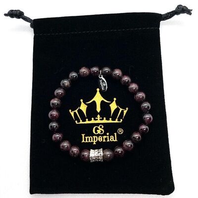 GS Imperial® Damenarmband mit Krone | Natursteinarmband mit Achatperlen_115
