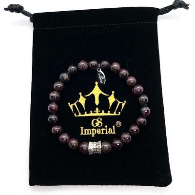 GS Imperial® Damenarmband mit Krone | Natursteinarmband mit Achatperlen_115
