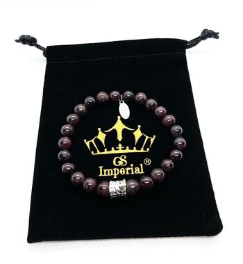 Bracelet GS Imperial® pour femme avec couronne | Bracelet Pierre Naturelle Avec Perles Agate_116 2