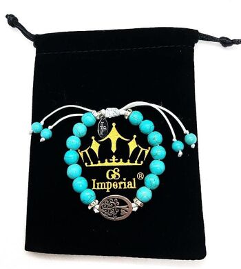 Bracelet de fitness GS Imperial® pour hommes | Bracelet Pierre Naturelle Homme Avec Haltères & Perles Agate_123 1