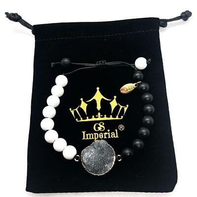 GS Imperial® Damenarmband | Naturstein Armband Damen mit Granat & Achat Beads_136