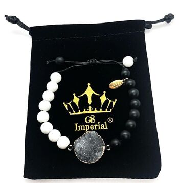 Bracelet GS Imperial® pour hommes avec dés | Bracelet Pierre Naturelle Homme Avec Perles Agate_138 1