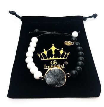 Bracelet GS Imperial® pour hommes avec dés | Bracelet Pierre Naturelle Homme Avec Perles Agate_138 2