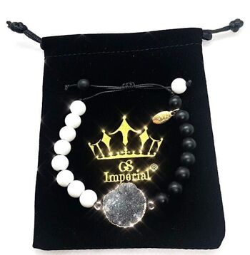 Bracelet GS Imperial® pour hommes avec dés | Bracelet Pierre Naturelle Homme Avec Perles Agate_138 3