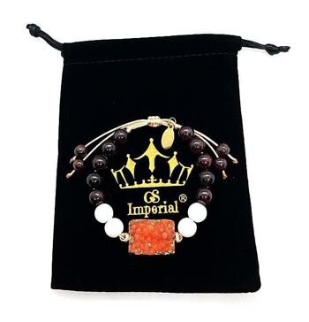 Bracelet GS Imperial® pour hommes avec dés | Bracelet Pierre Naturelle Homme Avec Perles Agate_140 1