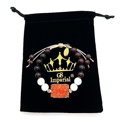 Bracelet GS Imperial® pour hommes avec dés | Bracelet Pierre Naturelle Homme Avec Perles Agate_140