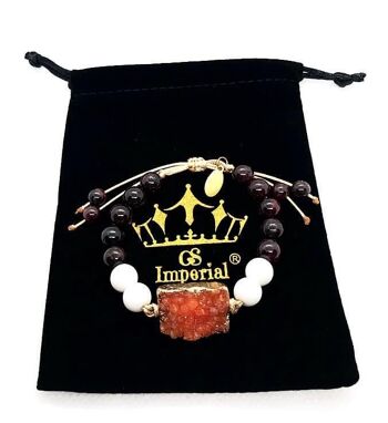 Bracelet GS Imperial® pour hommes avec dés | Bracelet Pierre Naturelle Homme Avec Perles Agate_140 2