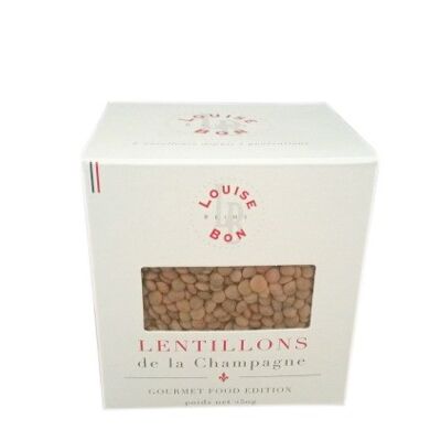 Champagne lentils cardboard box