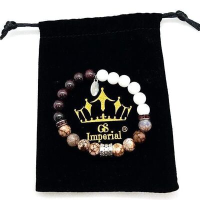 GS Imperial® | Kralen Armband Dames | Natuursteen Vrouwen Armband | Vrouwen Armband | Armband Dames | Groene Zee Sediment Dames Armband_178