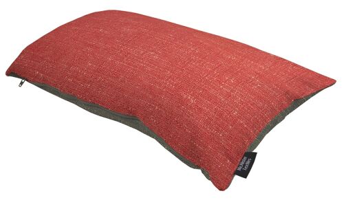 Harmony Contrast Red and Grey Plain Pillow Cover Only 60*40 cm