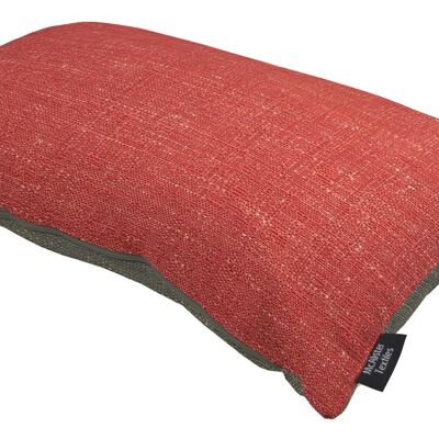 Harmony Contrast Red and Grey Plain Pillow Cover Only 60*40 cm