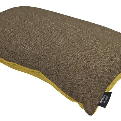 Harmony Contrast Mocha and Yellow Ochre Plain Pillow Polyster filler 60*40 cm