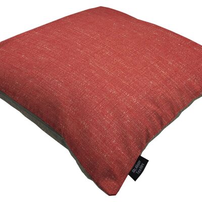 Harmony Contrast Red and Grey Plain Cushions Cover Only 43*43cm
