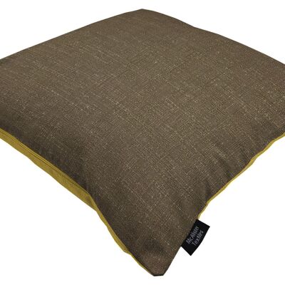 Harmony Contrast Mocha and Yellow Ochre Plain Cushions Polyester Filler 49*49cm