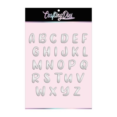 CRAFTING DIES - Alphabet Dies Set BASEL Medium Size 2,5Cm with Capital Letters Dies - Metal Cutting Dies for Card Making (A-Z)