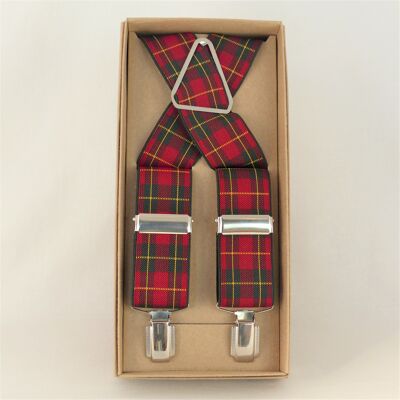 Red Scottish check elastic strap.