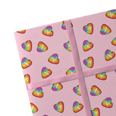2 Sheets Love Is Love Wrapping Paper
