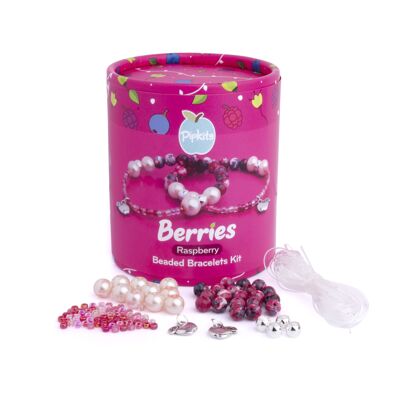 Raspberry Berries Beaded Bracelet Kit  (Makes 2)