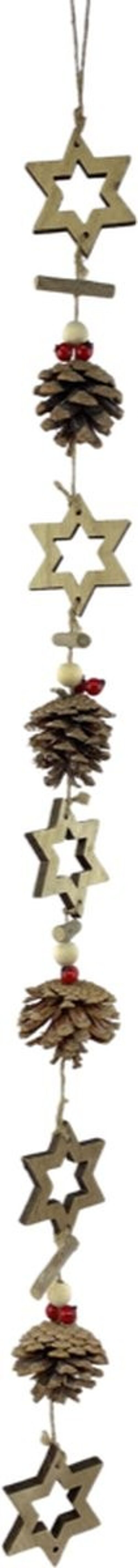 Kerst decoratie slinger - Garland Wood Star | 85 cm