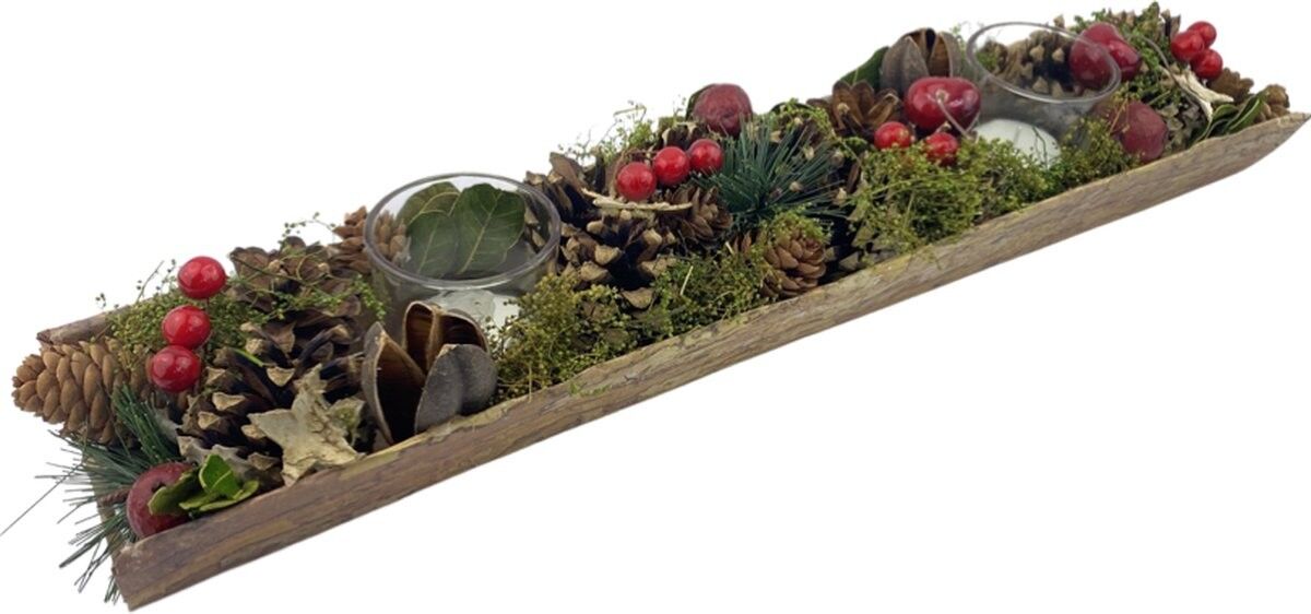 Portacandele natalizio - Bacca Rossa