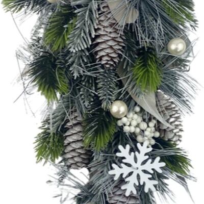 Pendentif décoration de Noël champêtre - Perle flocon de neige