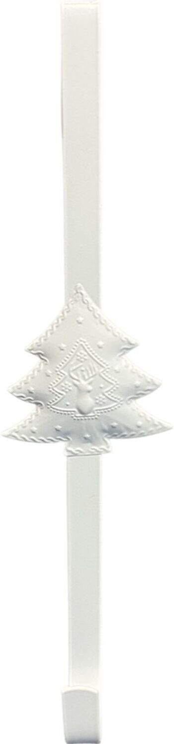 Cintre de Noël en métal - Crochet pour couronne de Noël | blanche 2