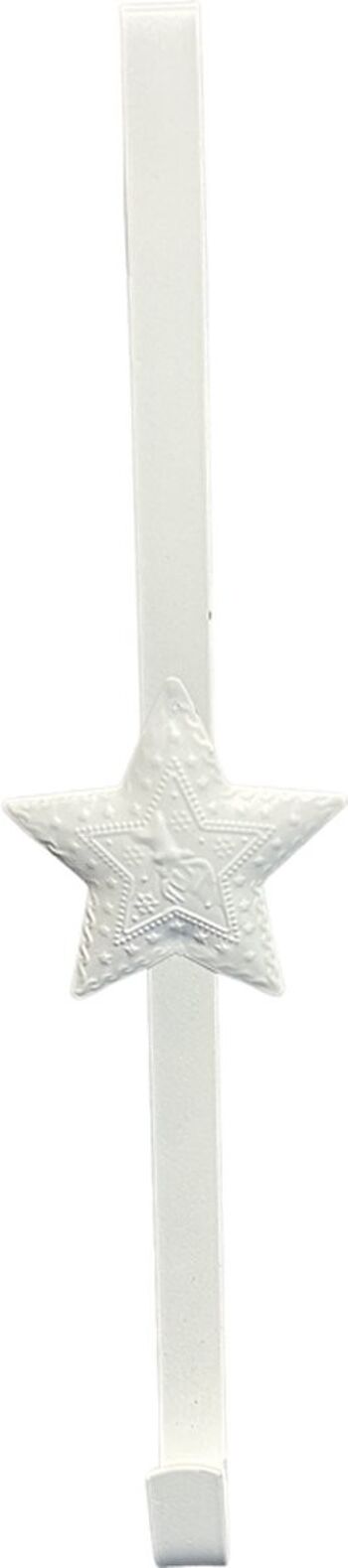 Cintre de Noël en métal - Crochet pour couronne de Noël | blanche 3